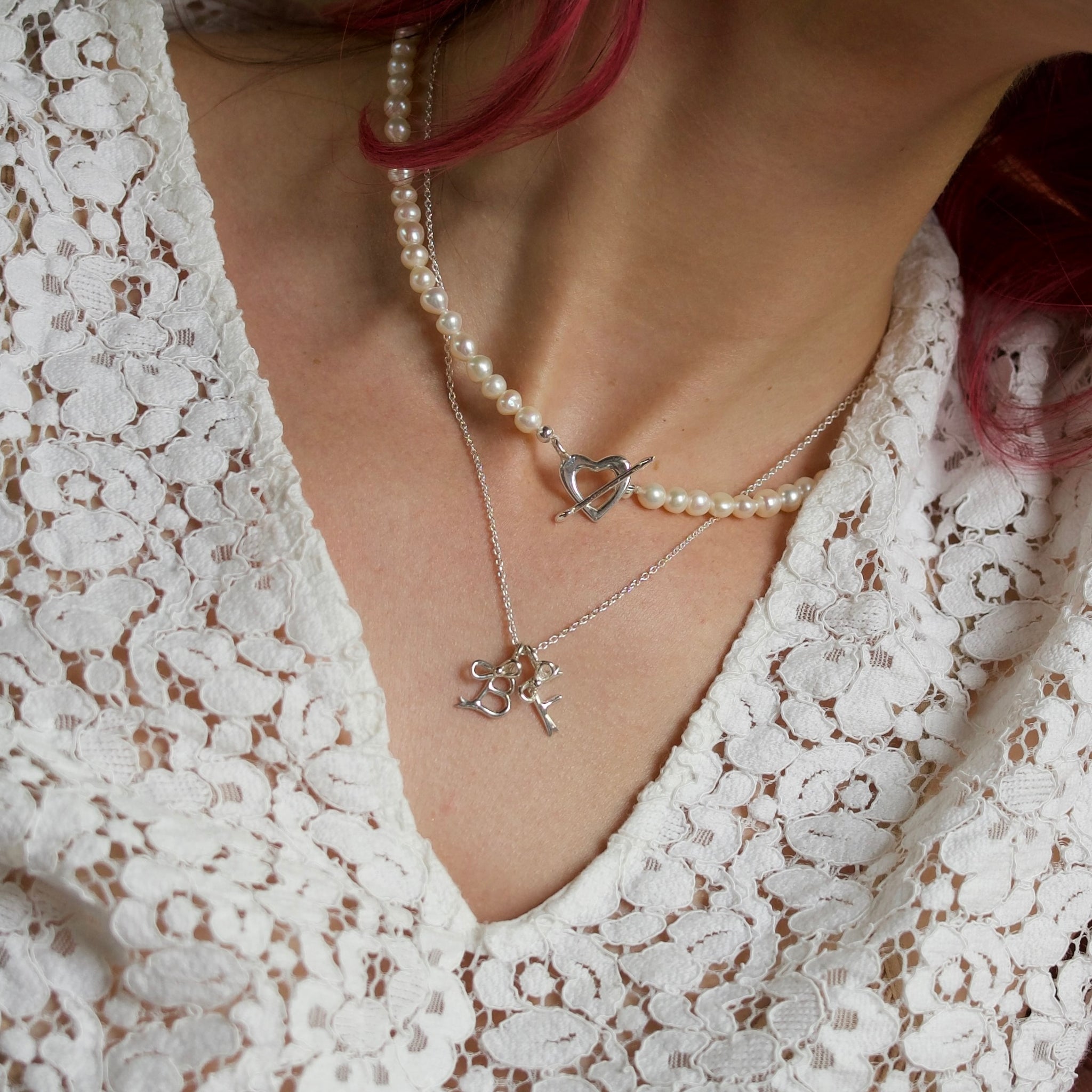 TATIANA☆Cupid Heart Toggle Pearl Necklace Designer fashion, Seoul-fully created | W Concept